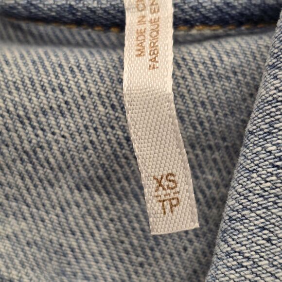 Free People Denim Jean Beltted Jacket Button Down Women's Size Xsmall - Picture 5 of 11